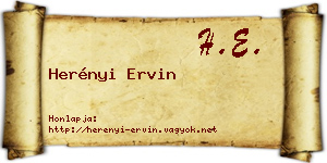 Herényi Ervin névjegykártya