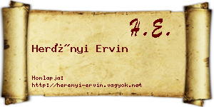 Herényi Ervin névjegykártya